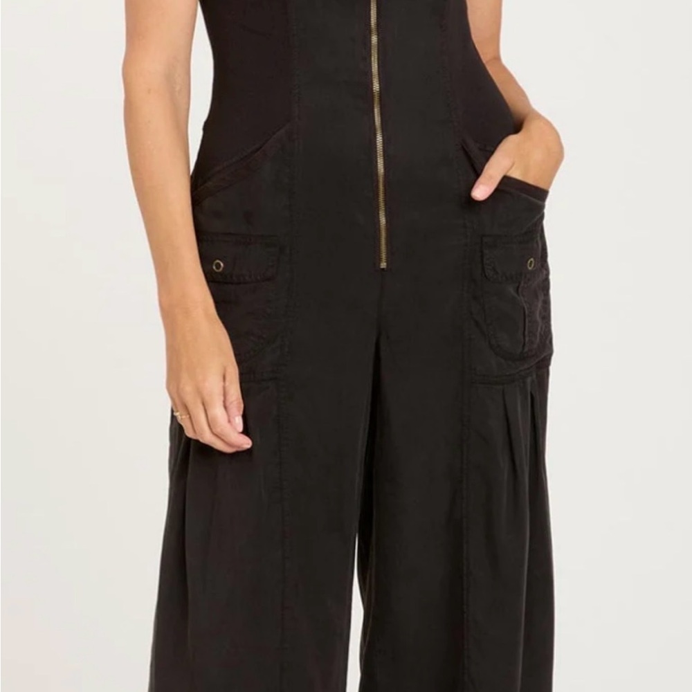 XCVI Black Zippered Jumpsuit